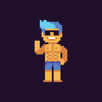 this is people in pixel art ,this item good for presentations,stickers, icons, t shirt design,game asset,logo and your project.