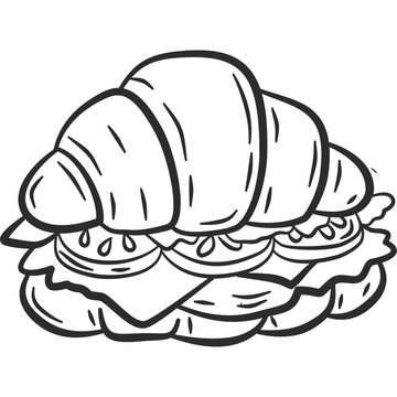 Croissant Sandwich Illustration