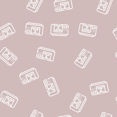 Fototapeta premium laser engraving line seamless pattern laser engraving thin line illustration