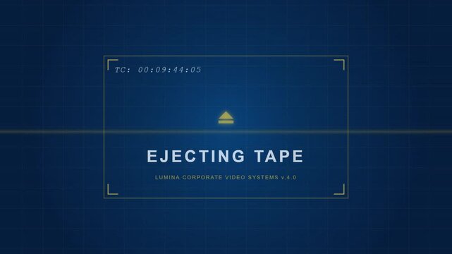 Digital interface displaying an ejecting tape status on blue screen