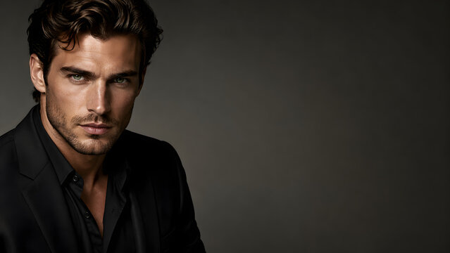 handsome young man isolated on neutral background