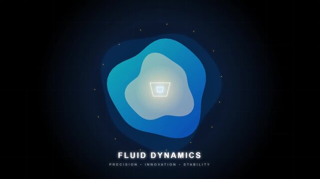 Abstract Fluid Dynamics Motion Graphics with Glowing Geometric Center