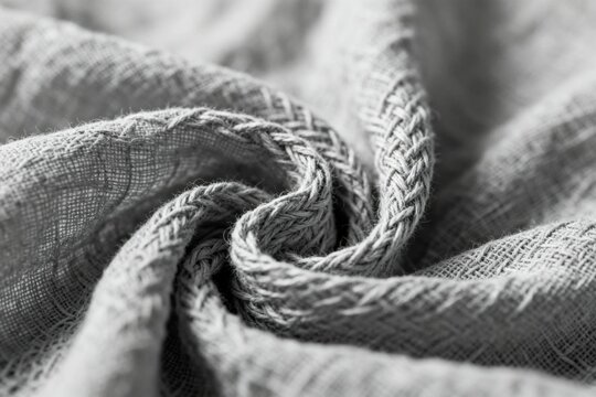 Close-up of Twisted Hemp Fabric Texture