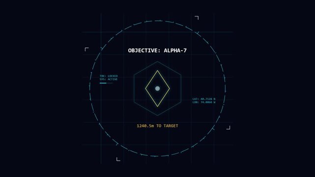 Futuristic Digital Heads Up Display Targeting System Interface Graphic