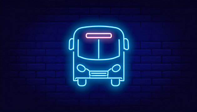 Neon bus illustration