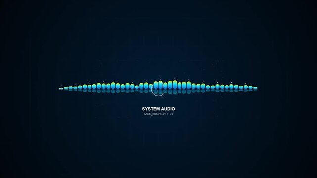 Digital Audio Waveform Equalizer Pulsing with Bass Reactive Motion