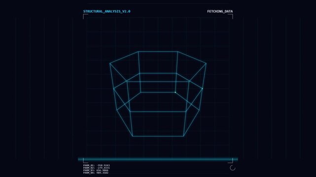 Digital Structural Analysis Displaying Geometric Wireframe Data