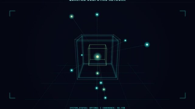 Quantum computing network simulation with rotating digital data cube