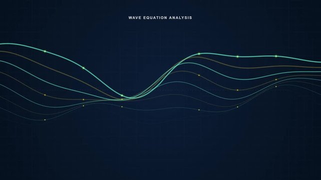 Abstract Motion Graphics Showing Animated Wave Equation Data Lines