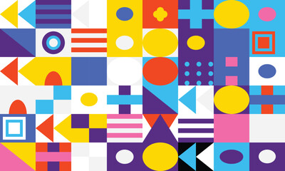Obraz premium Colorful geometric shapes arranged in a vibrant abstract pattern