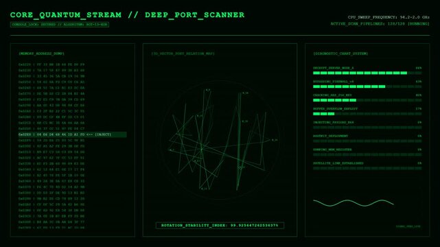 Deep Port Scanner Hacking Firewall Exploit Animation.