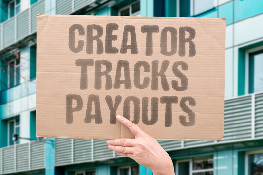 "Creator Tracks Payouts" Influencer monitors platform earnings. CREATOR.TRACKS.PAYOUTS.PLATFORM.EARN.