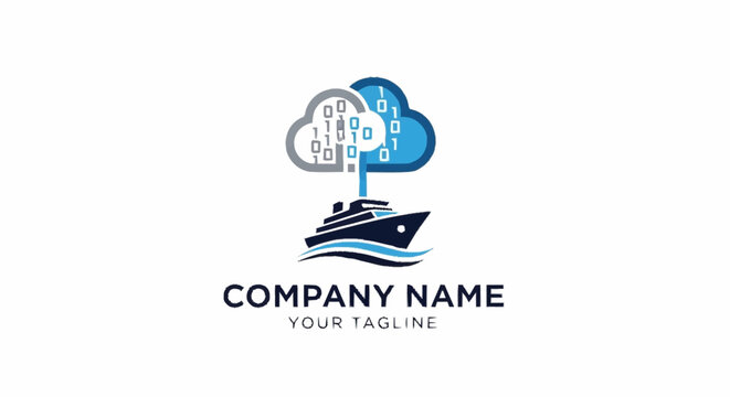 Cloud computing technology company logo template.