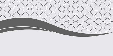 Abstract minimalist background with black wavy swoosh lines and fish scale pattern on light grey background. © Haikal