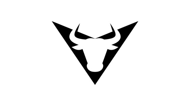 Bull head triangle shield minimalist logo