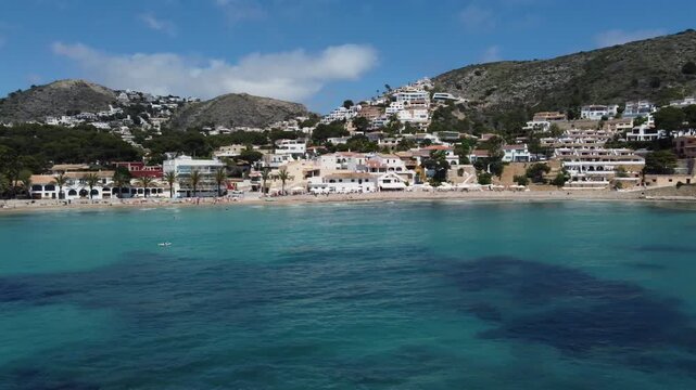 Aerial view of Portet Cove in Moraira, Spain.