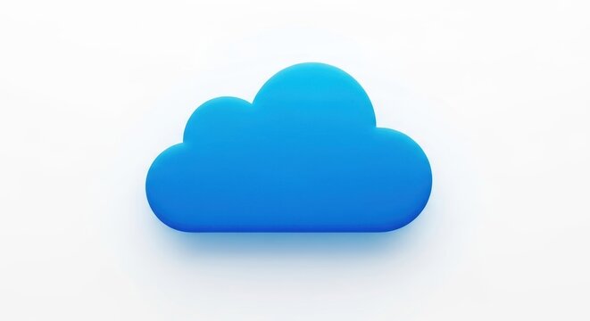 Blue cloud icon on white background