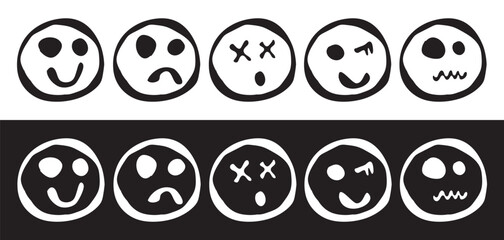 Fototapeta premium black and white emoticon