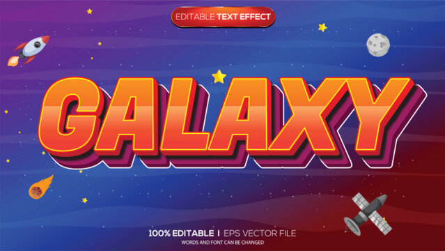 3d text effect galaxy theme