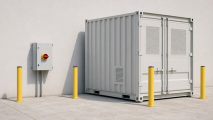 Naklejka premium Battery Energy Storage Fire Safety Accessible battery emergency