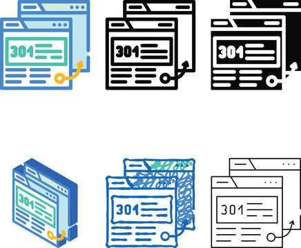 301 redirect seo color icon vector. 301 redirect seo diversity sign. isolated symbol illustration
