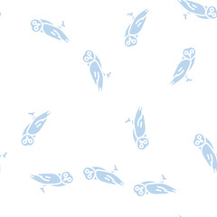 Fototapeta premium owl bird glyph vector seamless pattern. owl bird signthin illustration