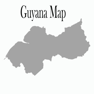 Creative Guyana map outline, stylized border graphic isolated on black background