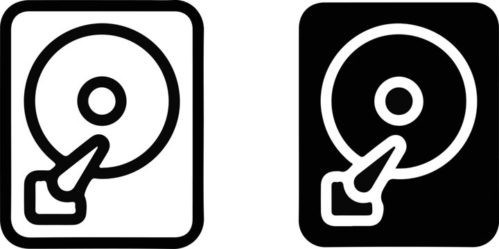 Graphics card icons black and white vector illustration for tech and gaming applications