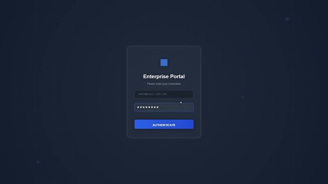 User entering password into enterprise portal login interface on screen