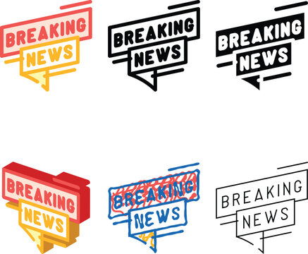 breaking news media color icon vector. breaking news media sign. isolated symbol forms illustration