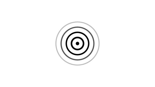 Black and white concentric circles target design. Minimalist abstract bullseye pattern for precision and focus.