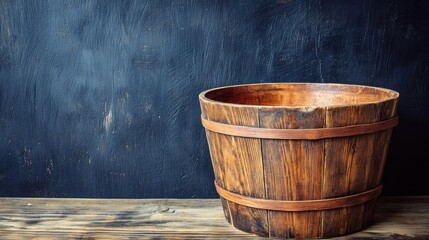 Fototapeta premium a wooden barrel on a rustic background