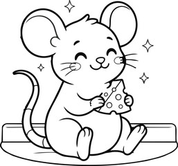 Cute cartoon cat sleeping peacefully on a cozy couch. Adorable feline pet illustration lounging indoors with relaxed posture and closed eyes.