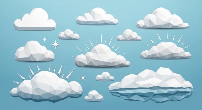 white clouds on blue background