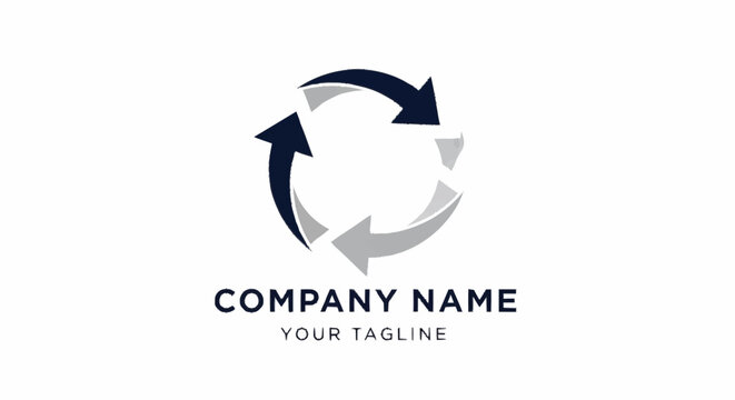 Circular arrows company logo template.