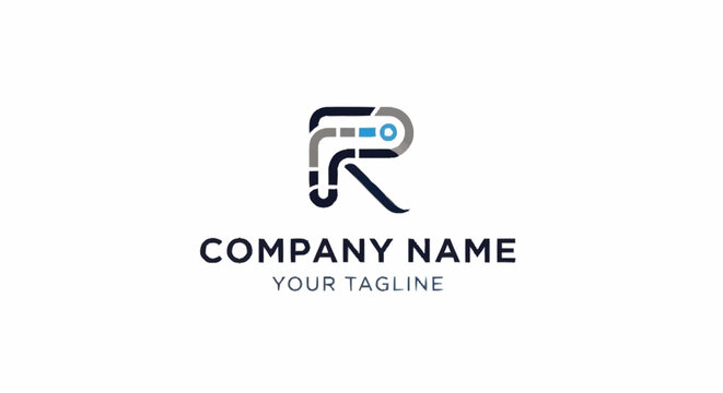 Company logo template with letter R.