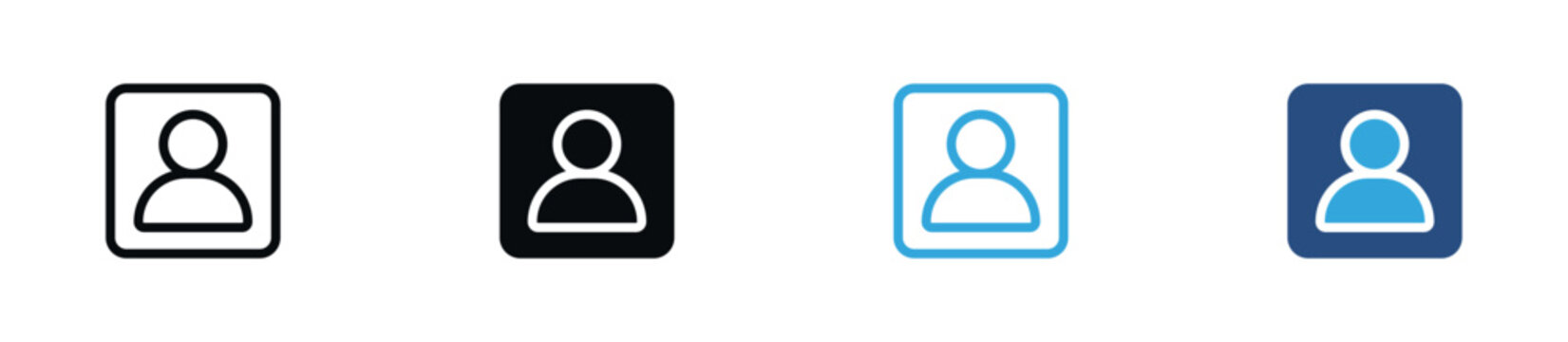 User Profile Icon Set. Person, Account, Member and User Identity Symbols. Vector Illustration.