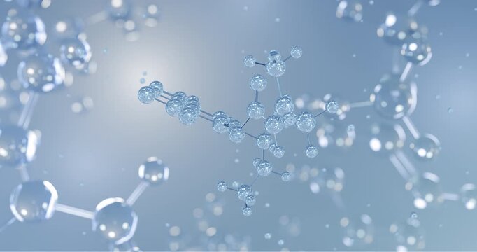 Binapacryl rotating 3D model of fungicide, seamless looped video
