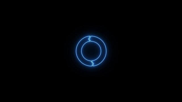 Colorful circle NEON arrow chart . Rotate arrow and spinning loading arrows, repeat circle. Business strategy workflow process infographic elements, circular statistics diagrams. on transparent