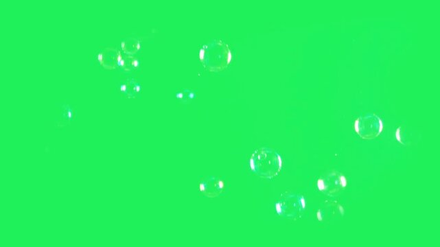 Realistic water buble on green screen.