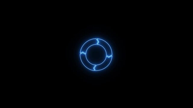 Colorful circle NEON arrow chart . Rotate arrow and spinning loading arrows, repeat circle. Business strategy workflow process infographic elements, circular statistics diagrams. on transparent