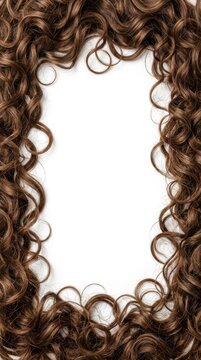 Curly brown hair frame