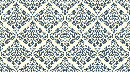 Fototapeta premium Elegant Victorian Wallpaper Background with Seamless Golden Floral Vector Ornament Design