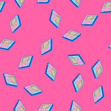 schema development database isometric seamless pattern. schema development database sign illustration