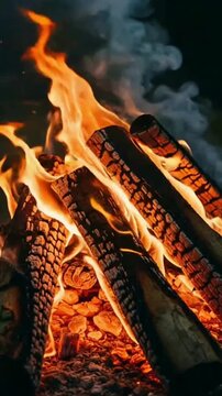 fire in the fireplace