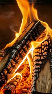 fire in a fireplace