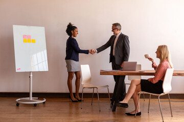 Obraz premium Professional office meeting handshake photo