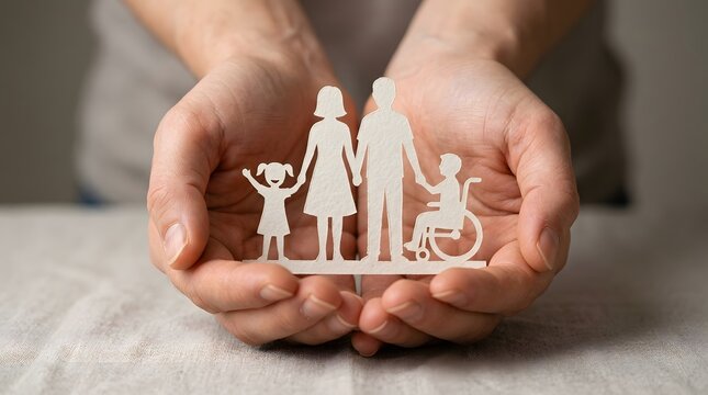 Hands holding a family