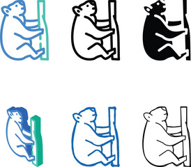 Obraz premium koala types animal color icon vector. koala animal sign. isolated symbol illustration