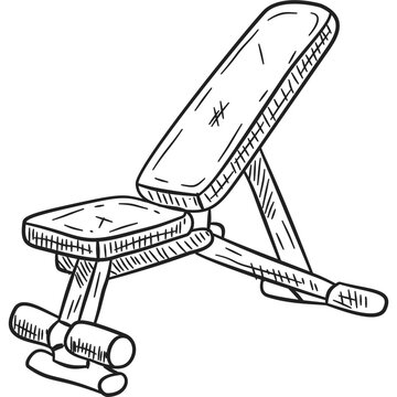 Gym Equipment Hand Drawn Illustration